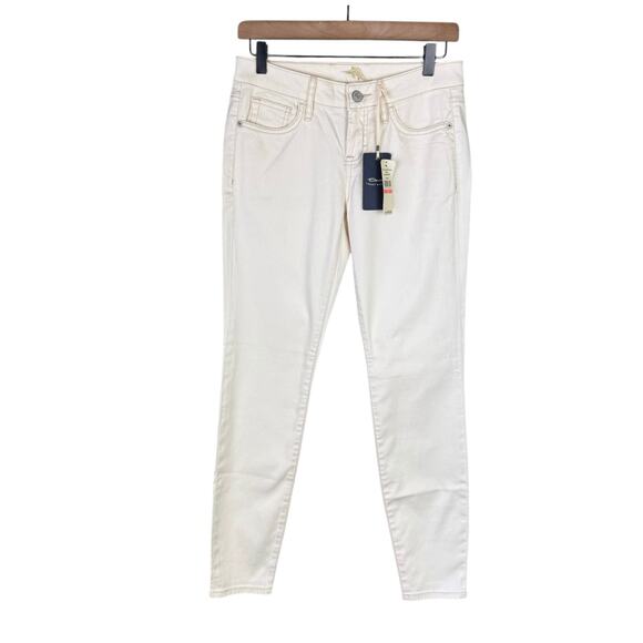 Tommy Bahama NWT Ana Twill Neutral Cream Bull Denim New Skinny Mid Rise Jeans - Picture 3 of 10